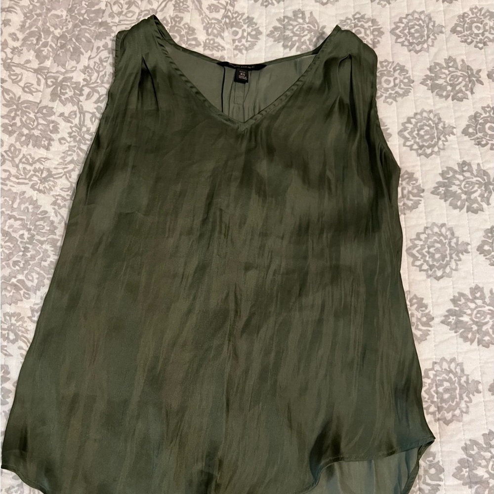 Satin green camisole top